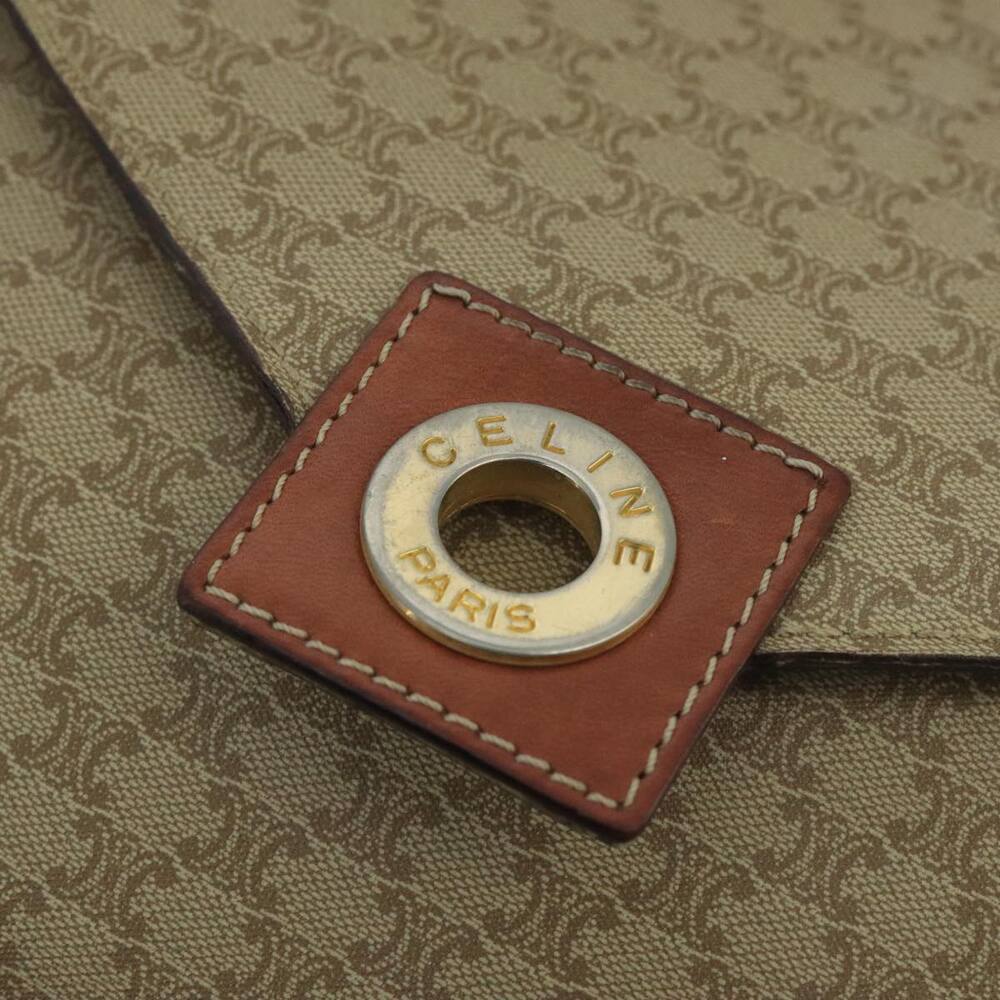 CELINE Macadam Canvas Shoulder Bag Beige Gold - Picture 10 of 16